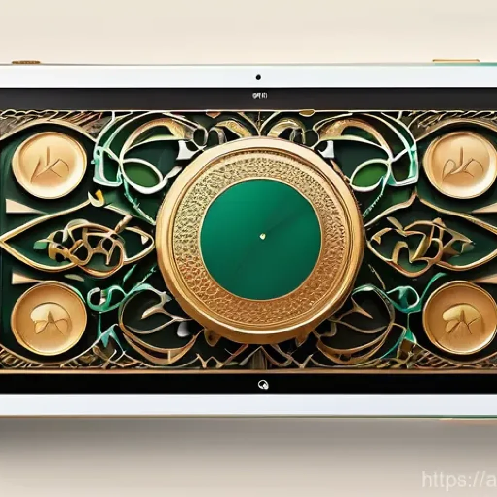생태적 인터페이스의 다문화적 접근 - **Prompt 1: Modern Arab Digital Interface**
"A visually striking and elegant user interface (UI)...