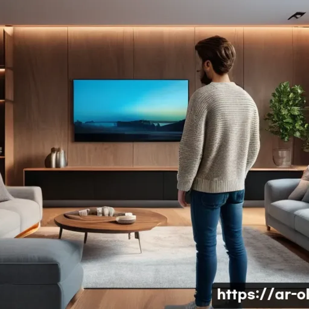 생태적 인터페이스의 사용자 인터뷰 기법 - **Prompt 1: Seamless Gesture-Controlled Smart Home**
"A cozy, modern living room at dusk. A youn...